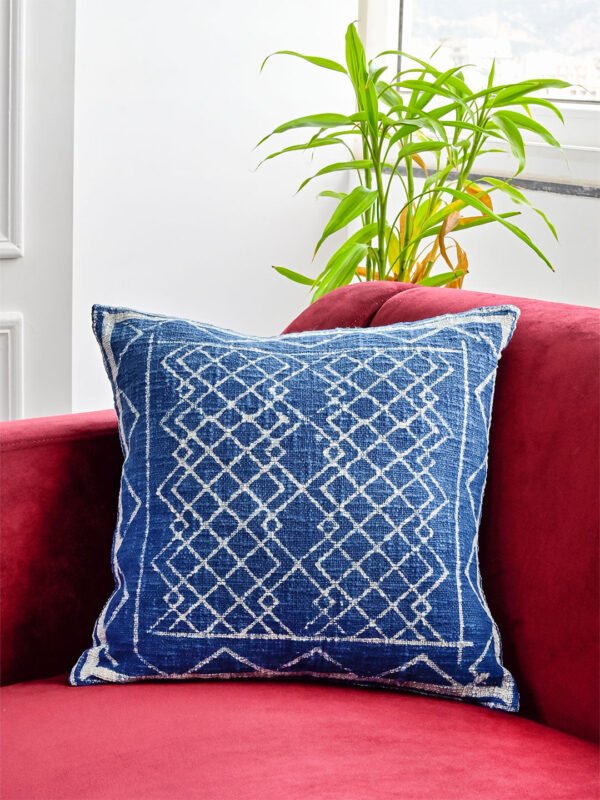 Abstract Print Embroidered Cushion Cover
