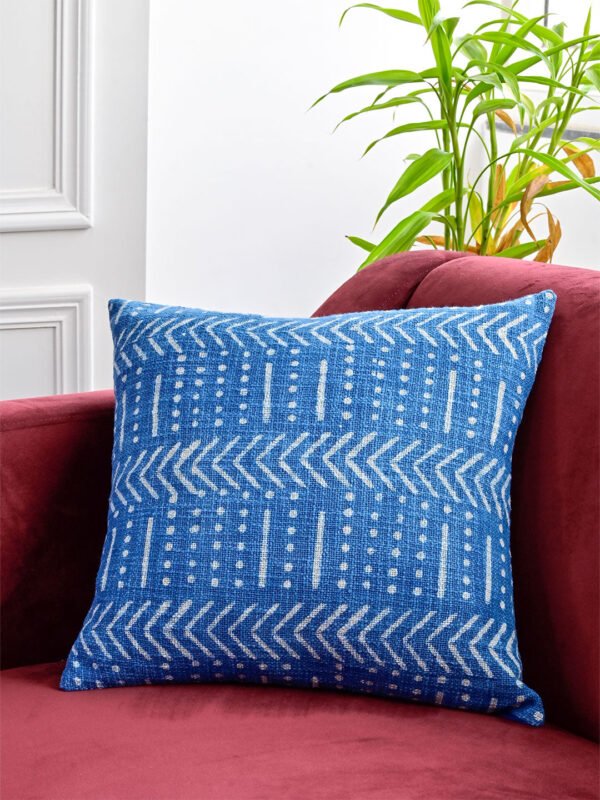 Abstract Print Embroidered Cushion Cover