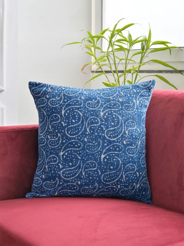 Abstract Print Embroidered Cushion Cover