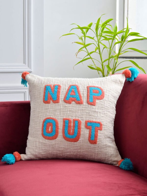 Nap Out Embroidered Cushion Cover
