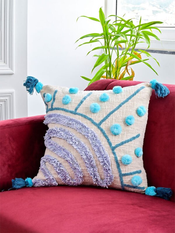 Spiral Embroidered Cushion Cover