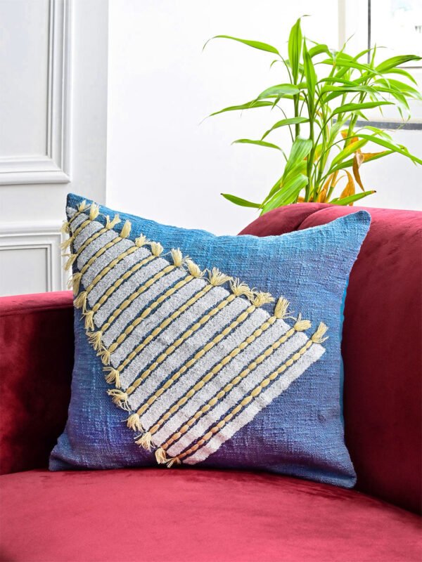 Triangle Embroidered Cushion Cover
