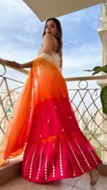 Designer Ombre Lehenga For Haldi /Mehendi/Sangeet outfit - Image 3