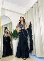 Designer mermaid drape lehenga saree for wedding