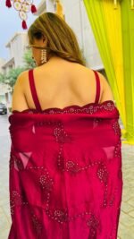3pc Designer wedding draped dress ,top ,cape jacket teamed up with draped skirt - Image 6