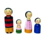 CHANNAPATNA TOYS Peg Dolls Family Wooden (3 Years+) - Pack of 4 | Pretend Play, Open Ended Toys, Waldorf Inspired, Improves Childs Imagination and Creativity - Image 2
