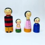 CHANNAPATNA TOYS Peg Dolls Family Wooden (3 Years+) - Pack of 4 | Pretend Play, Open Ended Toys, Waldorf Inspired, Improves Childs Imagination and Creativity - Image 3