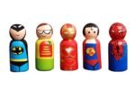 CHANNAPATNA TOYS Peg Dolls Wooden Painted Superheroes Set Pretend Play Figurines - Organic Handmade Play Kit for Kids & Toddlers (2 Years+) - Pack of 5 pcs - Open Ended Toys - Image 2