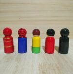 CHANNAPATNA TOYS Peg Dolls Wooden Painted Superheroes Set Pretend Play Figurines - Organic Handmade Play Kit for Kids & Toddlers (2 Years+) - Pack of 5 pcs - Open Ended Toys - Image 4
