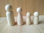 CHANNAPATNA TOYS Unfinished Wood Peg Doll Family Set - 4 Natural Wooden Dolls for DIY Crafts and Pretend Play - Figurines for Kids 2+ - Perfect for Creative Play and Learning - Image 2