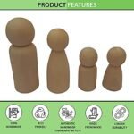 CHANNAPATNA TOYS Unfinished Wood Peg Doll Family Set - 4 Natural Wooden Dolls for DIY Crafts and Pretend Play - Figurines for Kids 2+ - Perfect for Creative Play and Learning - Image 4