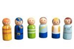 CHANNAPATNA TOYS Wood Peg Dolls Essential Workers Pretend Play Figurines - Colorful Diverse Wooden Toys for Kids & Toddlers (2 Years+) - Pack of 6 pcs - Open Ended Toys - Image 3