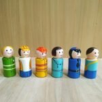 CHANNAPATNA TOYS Wood Peg Dolls Essential Workers Pretend Play Figurines - Colorful Diverse Wooden Toys for Kids & Toddlers (2 Years+) - Pack of 6 pcs - Open Ended Toys - Image 4