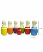 Channapatna Toys Wooden Bowling Pins & Roly Poly Toys Set for Kids, Babies (2 Years+) - Non Toxic Colors, Indoor & Outdoor Game, Fun Learning Toy for Kids - Image 3