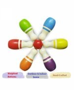 Channapatna Toys Wooden Bowling Pins & Roly Poly Toys Set for Kids, Babies (2 Years+) - Non Toxic Colors, Indoor & Outdoor Game, Fun Learning Toy for Kids - Image 4