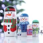 CHANNAPATNA TOYS Wooden Christmas Russian Nesting Dolls Set for Kids (2 Years+) - 6 Inch Multicolor - Set of 5 pcs - Improves Hand Eye Coordination and Fine Motor Skills - Image 4