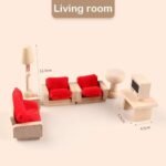 CHANNAPATNA TOYS Wooden Living Room Dollhouse Furniture Set for Kids (2 Years+)- Natural Wood Color -Pack of 1 - Pretend Play, Open Ended Toys - Image 2