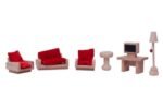 CHANNAPATNA TOYS Wooden Living Room Dollhouse Furniture Set for Kids (2 Years+)- Natural Wood Color -Pack of 1 - Pretend Play, Open Ended Toys - Image 3