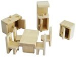 CHANNAPATNA TOYS Wooden Living Room Dollhouse Furniture Set for Kids (2 Years+)- Natural Wood Color -Pack of 1 - Pretend Play, Open Ended Toys - Image 4