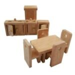 CHANNAPATNA TOYS Wooden Living Room Dollhouse Furniture Set for Kids (2 Years+)- Natural Wood Color -Pack of 1 - Pretend Play, Open Ended Toys - Image 5