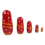 CHANNAPATNA TOYS Wooden Matryoshka Nesting Dolls - Indian Women Set of 5 for Kids 2+ - 6 Inch Multicolor - Improve Fine Motor Skills - Traditional Indian Home Decoration Toy - Image 2