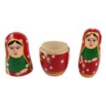 CHANNAPATNA TOYS Wooden Matryoshka Nesting Dolls - Indian Women Set of 5 for Kids 2+ - 6 Inch Multicolor - Improve Fine Motor Skills - Traditional Indian Home Decoration Toy - Image 5