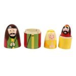CHANNAPATNA TOYS Wooden Nativity Christmas Russian Nesting Dolls Set for Kids (2 Years+) - 6 Inch Multicolor - Set of 5 pcs - Improves Fine Motor Skills - Image 2