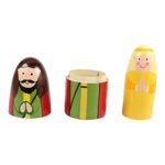 CHANNAPATNA TOYS Wooden Nativity Christmas Russian Nesting Dolls Set for Kids (2 Years+) - 6 Inch Multicolor - Set of 5 pcs - Improves Fine Motor Skills - Image 3