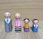 CHANNAPATNA TOYS Wooden Peg Dolls Family Non Toxic Colors (2 Years+) - Set of 4 Wooden Dolls | Pretend Play, Open Ended Toys, Waldorf Inspired, Improves Childs Creativity - Image 3