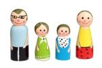 CHANNAPATNA TOYS Wooden Peg Dolls Modern Family Non Toxic Colors (2 Years+) - Set of 4 Wooden Dolls | Pretend Play, Open Ended Toys, Improves Childs Creativity - Image 2