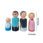 CHANNAPATNA TOYS Wooden Peg Dolls Modern Family Non Toxic Colors (2 Years+) - Set of 4 Wooden Dolls | Pretend Play, Open Ended Toys, Improves Childs Creativity - Image 3