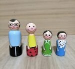 CHANNAPATNA TOYS Wooden Peg Dolls Modern Family Non Toxic Colors (2 Years+) - Set of 4 Wooden Dolls | Pretend Play, Open Ended Toys, Improves Childs Creativity - Image 4