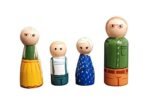 CHANNAPATNA TOYS Wooden Peg Dolls Official Family Non Toxic Colors ( 2 Years+) - Set of 4 Wooden Dolls | Pretend Play, Open Ended Toys, Childs Imagination and Creativity - Image 2