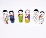 Channapatna Toys Wooden Peg Dolls South Indian Couples Non Toxic Colors (2 Years+) - Set of 6 Wooden Dolls | Pretend Play, Open Ended Toys - Image 4