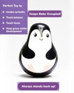 CHANNAPATNA TOYS Wooden Penguin Roly Poly Toy for Baby, Toddlers, Kids(1 Year+) Wobbling Tumbler Toy- Develops Curiosity & Motor Skills - Image 2