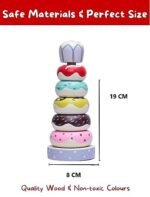 CHANNAPATNA TOYS Wooden Roly Poly Balancing Doll & Stacking Rings Toys for Kids (1 Years+) - Set of 2 Pieces - Develops Curiosity & Fine Motor Skills - Image 4