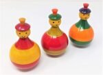 CHANNAPATNA TOYS Wooden Roly Poly Balancing Dolls for Kids (1 Years+) - Set of 3 Pieces - Develops Curiosity & Fine Motor Skills - Image 2