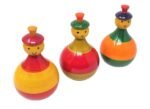 CHANNAPATNA TOYS Wooden Roly Poly Balancing Dolls for Kids (1 Years+) - Set of 3 Pieces - Develops Curiosity & Fine Motor Skills
