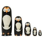 CHANNAPATNA TOYS Wooden Russian Nesting Dolls Penguin Set for Kids (2 Years+) - 6 Inch Multicolor - Set of 5 pcs - Improves Hand Eye Coordination and Fine Motor Skills - Image 4