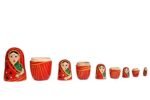 Channapatna Toys Wooden Women Russian Nesting Dolls Set for Kids (3 Years+) - 6 inch Red - Pack of 5 pcs - Develop Problem Solving & Curiosity, Pretend Play Toy for Toddlers - Image 2
