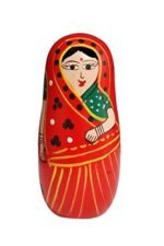 Channapatna Toys Wooden Women Russian Nesting Dolls Set for Kids (3 Years+) - 6 inch Red - Pack of 5 pcs - Develop Problem Solving & Curiosity, Pretend Play Toy for Toddlers - Image 4