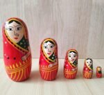 Channapatna Toys Wooden Women Russian Nesting Dolls Set for Kids (3 Years+) - 6 inch Red - Pack of 5 pcs - Develop Problem Solving & Curiosity, Pretend Play Toy for Toddlers - Image 5