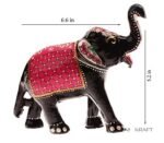 DreamKraft 6 Inch Paper Mache Elephant Action Showpiece For Home Décor-Red(16X14 Cm,6Rele-R) - Image 5