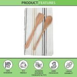MEERAN ART AND CRAFTS 100% Natural Wooden NEEM Spoon & Spatula with Kitchen Towel - Image 3