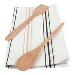 MEERAN ART AND CRAFTS 100% Natural Wooden NEEM Spoon & Spatula with Kitchen Towel - Image 4