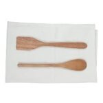 MEERAN ART AND CRAFTS Handmade Non Toxic Foodsafe Natural NEEM Wood Spoons and Cutting Board with Kitchen Towel - Image 2