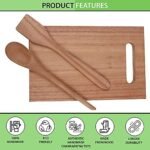 MEERAN ART AND CRAFTS Handmade Non Toxic Foodsafe Wooden Cutting Board/Wooden Chopper Board for Kitchen with Wooden Spoon and Spatula As A Set of 3 pcs - Image 3