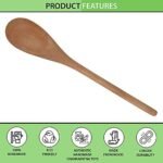 Meeran Art & Crafts Handmade Wooden Cooking Spoons Food Safe with Kitchen Cloth - Set of 3 pcs - Image 5
