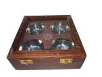 Orange India crafts- Premium Quality-Interior furniture handicrafts-AYAN ART & CRAFT DRYFRUIT Box with Spoon in Sheesham Wood-spice Box for Kitchen Container with Lid, Handmade/...