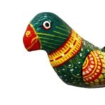 Palak Saxena Handpainted Paper Mache Indian Green Parrot Bird, Hanging Ornament, Handmade Decorative Bird for Home, Garden - Image 2